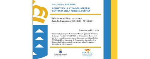 APANATE en la atención integral centrada en la persona con TEA - 2026