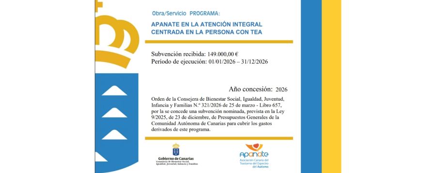 APANATE en la atención integral centrada en la persona con TEA - 2026
